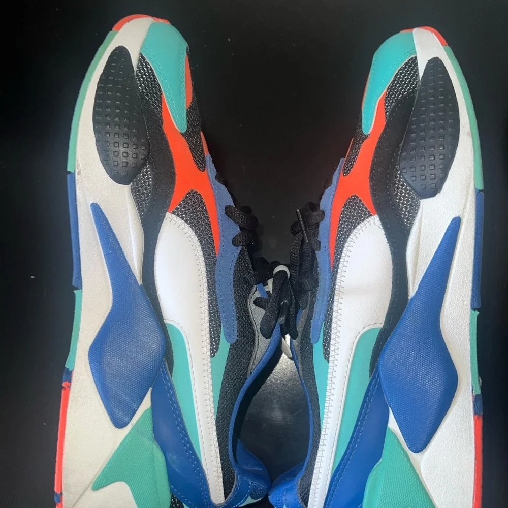 Men's Puma RS- X3‎ Puzzle Blk Multicolor(3715710-15) 9.5 Running Shoes